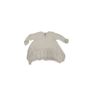 Johnny Was XS Tunic Top Cream Eyelet Embroidery Boho Bohemian Blouse